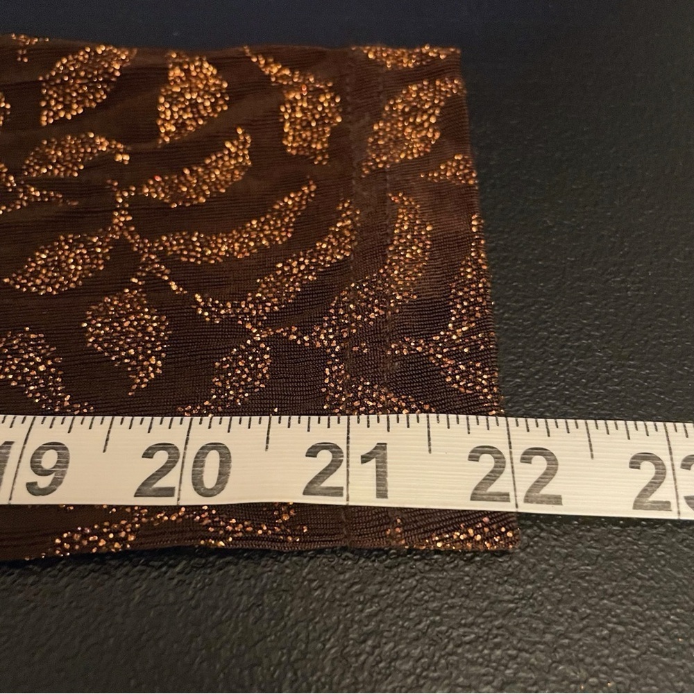 Vintage August Max Brown & Gold Leaf Patterned Long Sleeve Blouse Size 18W - Picture 14 of 14